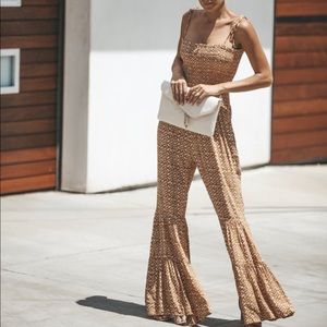 Rust orange Vici dolls bell bottom jumpsuit